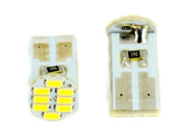 20 X Bec auto cu LED T10 1206 cu 8 SMD ALB 12V ( pret / 20 buc ) AL-090221-4