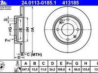 413185 set discuri ate pt peugeot,citroen punte fata plin r247,5