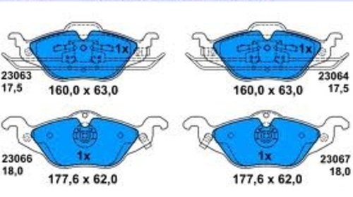 607115 set placute ate punte fata pt opel ast