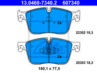 607340 set placute frana ate 13 0460-7340 2 ATE pentru Land rover Range rover