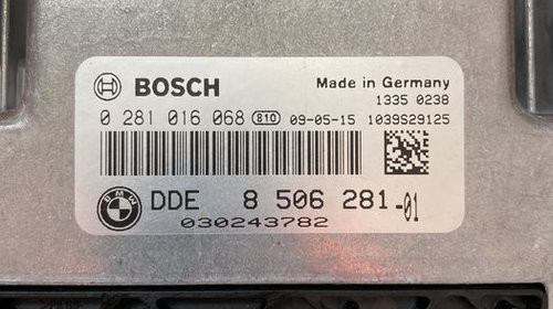 8506281 Ecu / Calculator motor BMW Seria 1 3 5 : E81 E82 E87 E88 E90