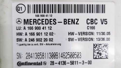 A1669004112 Modul de activare a semnalului Mercedes Benz ML Class ML350 SAM 12 15