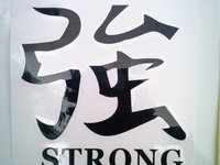 Abtibild scris chinezesc diverse scrisuri DZ 23 "Strong" negru reflectorizant