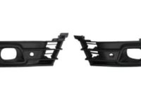 Acoperire bara fata Fata Dreapta/Stanga (Set 2 bucati, cu gauri pentru lampa de ceata, cu gauri pentru senzorii de parcare, plastic, negru) RENAULT CAPTUR I 01.16-