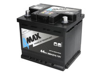 Acumulator 4MAX 12V 44Ah/360A R+ borna standard 210x175x190 B13 - flansa de montare 10.5 mm pornire 4MAX BAT44/360R/4MAX