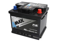 Acumulator 4MAX 12V 45Ah/450A R+ borna standard 207x175x175 B13 - flansa de montare 10.5 mm pornire 4MAX BAT45/450R/4MAX