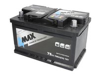 Acumulator 4MAX 12V 75Ah/700A R+ borna standard 278x175x175 B13 - flansa de montare 10.5 mm pornire 4MAX BAT75/700R/4MAX