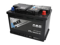 Acumulator 4MAX 12V 77Ah/760A R+ borna standard 278x175x190 B13 - flansa de montare 10.5 mm pornire 4MAX BAT77/760R/4MAX