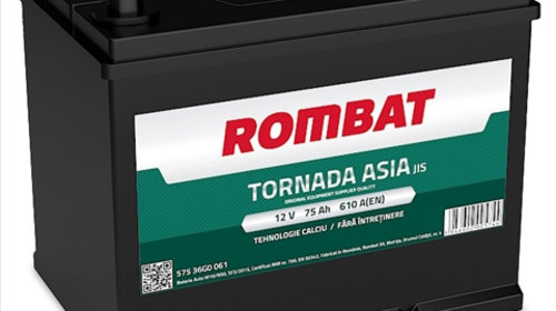 Acumulator rombat tornada asia 75 ah 610ah