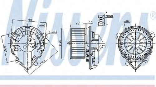 Aeroterma (ventilator) habitaclu PEUGEOT 806 