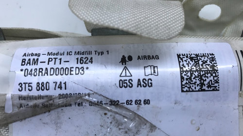 Airbag cortina stanga Skoda Superb II cod piesa 3t5880741
