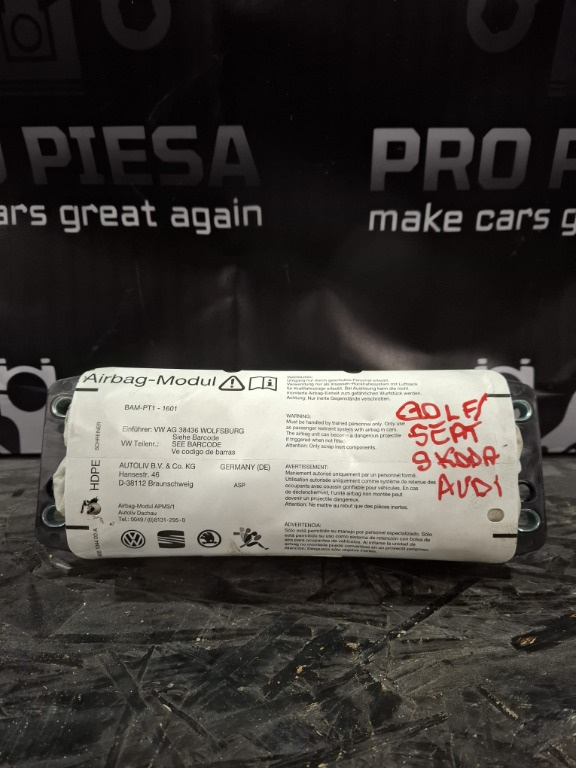 Airbag pasager Octavia 2 Passat Jetta Eos Touran A3 TT Leon Toledo Golf - imagine 1
