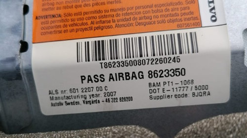 Airbag Pasager Volvo C30 S40 V50 C70 Model 2004-2012 8623350