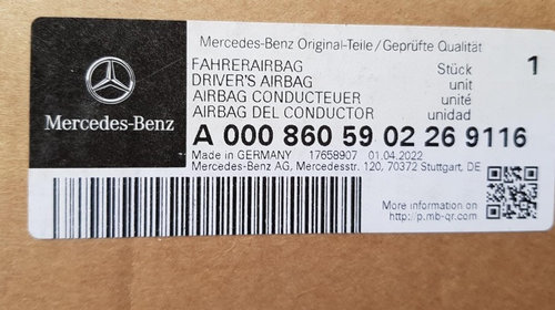 Airbag sofer NOU Mercedes E Class W212 E 300 Hybrid BlueTEC 2011 2012 2013 2014 2015 2016 cod A0008605902