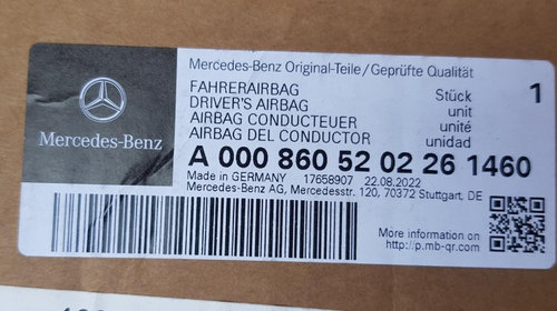 Airbag volan NOU ORIGINAL Mercedes M Class ML W164 X164 R Class W251 facelift cod A0008605202