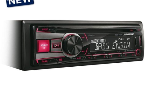 ALPINE CDE-190R RADIO-CD MP3 Player Auto Cu USB AUX Leduri Rosii / Verzi Montaj In Toata Tara