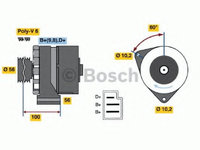 Alternator 0 986 033 810 BOSCH pentru Mercedes-benz 190 Mercedes-benz Limuzina Mercedes-benz Kombi Mercedes-benz Coupe Mercedes-benz T1 Mercedes-benz E-class Mercedes-benz T1tn