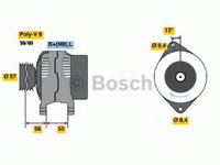 Alternator 0 986 040 370 BOSCH pentru Volvo 960 Volvo 850 Volvo S40 Volvo V40 Volvo S70 Volvo V70 Volvo C70