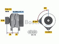 Alternator 0 986 040 390 BOSCH pentru Bmw Seria 5 Bmw Z3 Bmw Seria 3 Bmw X5