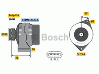 Alternator 0 986 040 461 BOSCH pentru Toyota Corolla Toyota Cynos Toyota Paseo Toyota Starlet