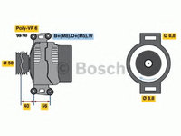 Alternator 0 986 041 530 BOSCH pentru Mercedes-benz C-class Mercedes-benz V-class Mercedes-benz Vito