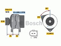 Alternator 0 986 044 470 BOSCH pentru Audi A6 Audi Allroad Audi A4 Vw Passat Skoda Superb