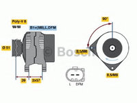 Alternator 0 986 045 320 BOSCH pentru Vw Polo Seat Ibiza Vw Touran Audi A3 Vw Golf Vw Rabbit Skoda Laura Skoda Octavia Vw Passat Vw Jetta Vw Vento Vw Eos Skoda Praktik Skoda Roomster Seat Cordoba Vw Bora Skoda Fabia Seat Altea Seat Toledo Skoda Rapid