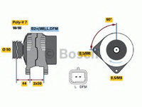 Alternator 0 986 046 260 BOSCH pentru Opel Vivaro Opel Movano Renault Master Nissan Interstar Renault Laguna Renault Megane Renault Vel Renault ScEnic Renault Grand Renault Trafic Nissan Primastar