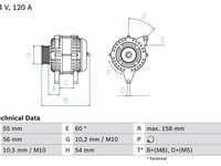 Alternator 0 986 047 330 BOSCH pentru Opel Astra Opel Corsa Opel Vita Opel Tigra Opel Combo