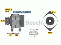 Alternator 0 986 047 440 BOSCH pentru Bmw Seria 5 Nissan Sunny Nissan Primera Volvo S60 Vw Transporter Skoda Octavia Volvo Fm Volvo Fh