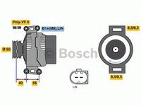 Alternator 0 986 049 010 BOSCH pentru Mercedes-benz Sprinter Mercedes-benz Vito Mercedes-benz Viano