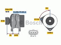 Alternator 0 986 049 171 BOSCH pentru Ford Focus Ford C-max Mazda 3 Mazda Axela Volvo S40 Volvo V50 Ford Fiesta Ford Ikon Ford Fusion Volvo C30 Ford Kuga Volvo C70