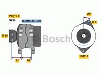 Alternator 0 986 080 030 BOSCH pentru Peugeot Boxer Fiat Ducato CitroEn Jumper CitroEn Relay