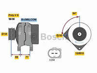 Alternator 0 986 080 350 BOSCH pentru Bmw Seria 7 Bmw Seria 5 Bmw Seria 6 Bmw Seria 3