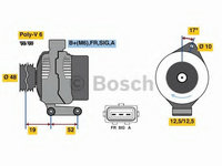 Alternator 0 986 080 440 BOSCH pentru Ford Focus Ford Fiesta Ford Ikon Ford Fusion Ford C-max