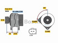 Alternator 0 986 081 160 BOSCH pentru Seat Alhambra Seat Leon Vw Jetta Vw Vento Skoda Superb Skoda Yeti Vw Golf Audi A1 Vw Tiguan Vw Touran Vw Eos Vw Sharan Skoda Roomster Vw Caddy Audi Q3 Audi A3 Vw Beetle Vw Novo Audi Tt Vw Polo Seat Altea Seat Ibi