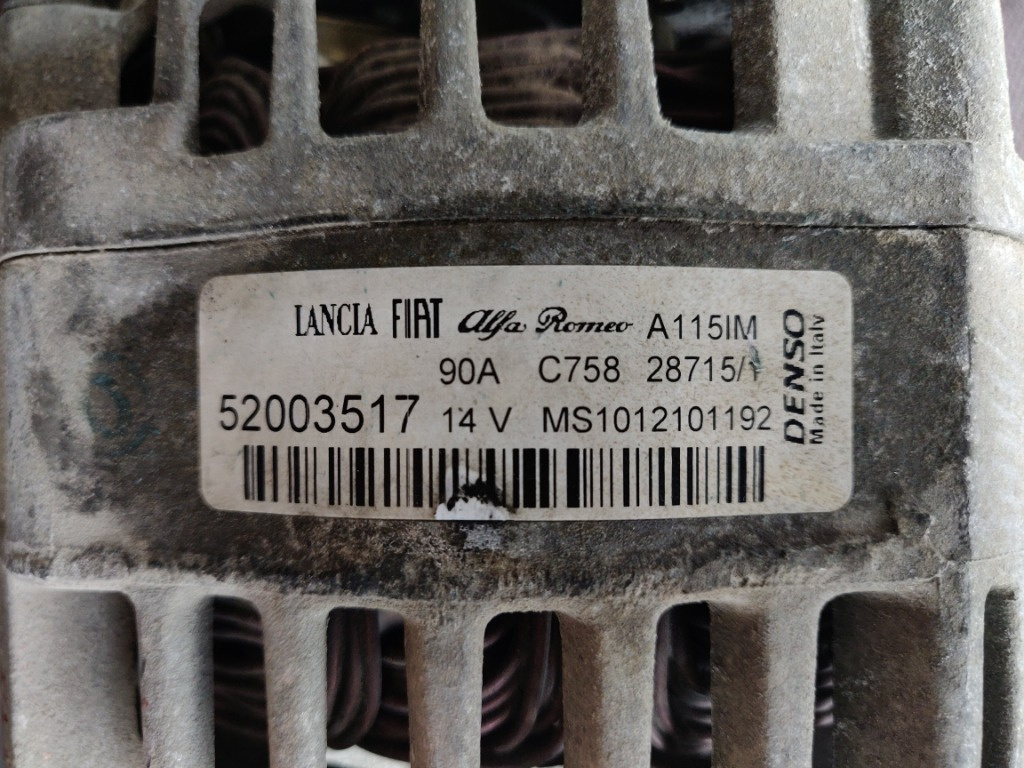 Alternator 1.3 52003517 MS1012101192 CDT
