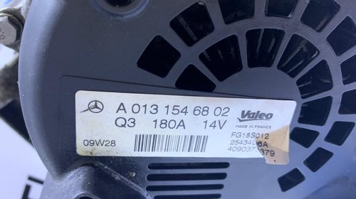 Alternator 180A cu Ambreiaj Mercedes Benz Clasa E W212 E220 2.2 CDI Euro 5 2010 - 2016 Cod Piesa A0131546802 /