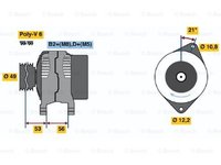 Alternator ALFA ROMEO 147 937 BOSCH 0986046090