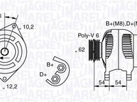 Alternator ALFA ROMEO 147 937 MAGNETI MARELLI 063321729010