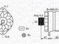 Alternator ALFA ROMEO 155 167 MAGNETI MARELLI 063321017010