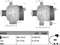 Alternator ALFA ROMEO MITO (955_) DENSO DAN1078