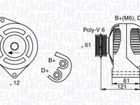 Alternator ALFA ROMEO MITO 955 MAGNETI MARELLI 063377017010