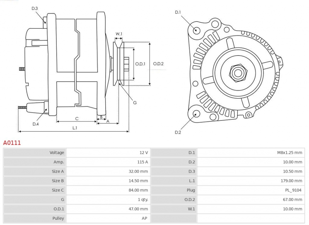 Alternator AS-PL AUDI A4 B5 (8D2) 1997-2