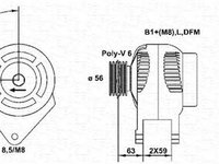 Alternator AUDI A3 8L1 MAGNETI MARELLI 943355061010