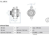 ALTERNATOR AUDI A3 (8P1) 2.0 TFSI 2.0 TFSI quattro 1.8 TFSI 1.8 TFSI quattro 160cp 200cp BOSCH 0 986 046 180 2004 2005 2006 2007 2008 2009 2010 2011 2012