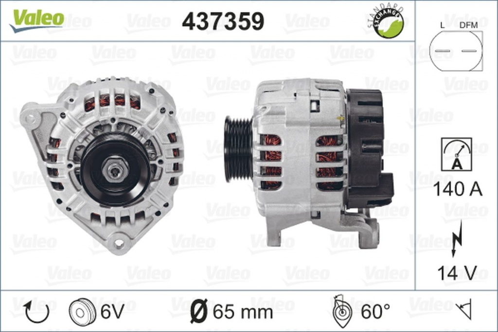 Alternator AUDI A4 Cabriolet 8H7 B6 8HE B7 VALEO 437359