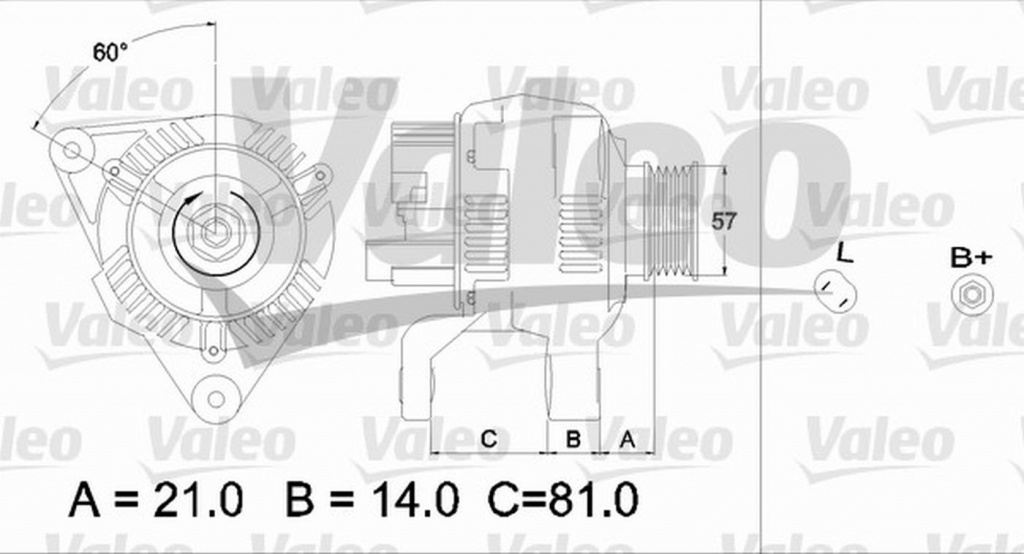 Alternator AUDI A4 Cabriolet 8H7 B6 8HE B7 VALEO 437188