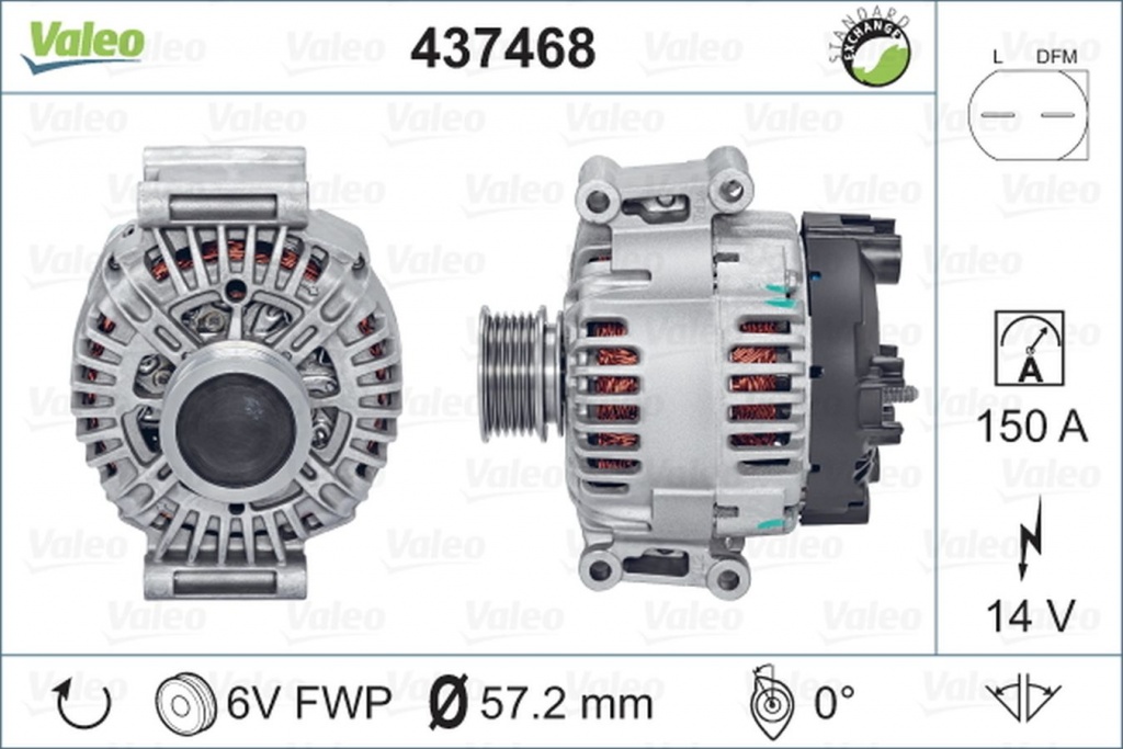 Alternator AUDI A4 Cabriolet 8H7 B6 8HE B7 VALEO 437468