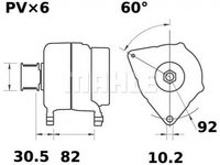 Alternator AUDI A6 4B2 C5 MAHLE ORIGINAL MG10